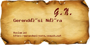 Gerendási Nóra névjegykártya
